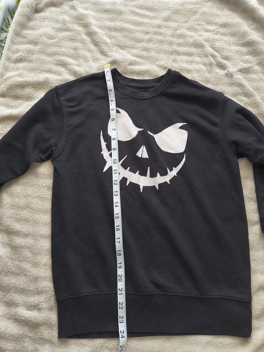 For Children Black Graphic Sweatshirt with White Skull Face